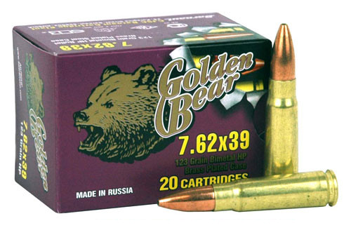 Golden Bear 7.62×39 123gr. – Hollow-point 500 Round Case