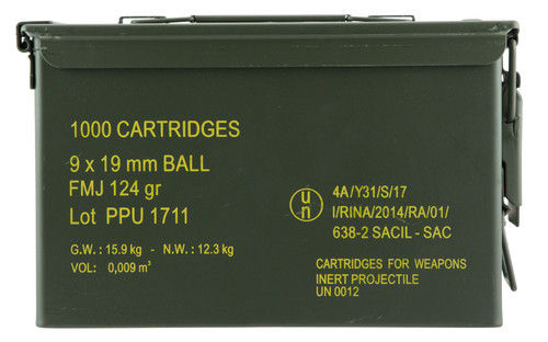 Ppu Mil-spec, Ppu Ppn9mc      9×19 Nato   124 Fmj Can     1000rd