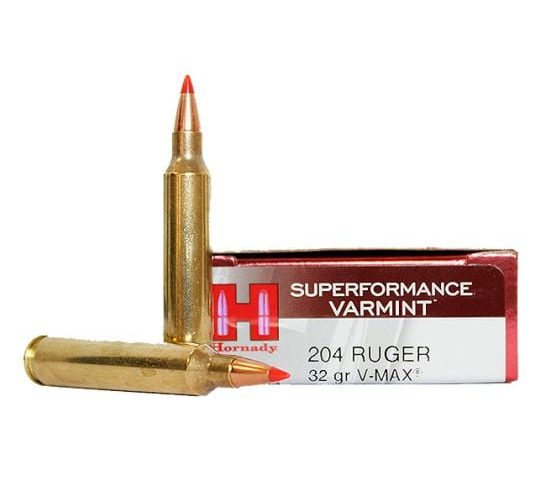 Hornady 83204 Superformance Varmint  204 Ruger 32 gr V-Max 20 Bx/ 10 Cs