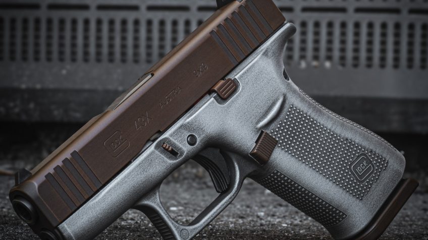 GLOCK 43X 9MM PILLAGER BRONZE SILVER BATTLEWORN