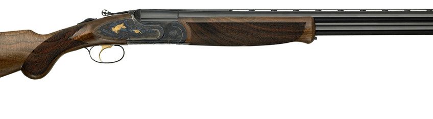 F.A.I.R. FR-JBPRTG-2028 Jubilee Prestige 20 Gauge with 28″ Barrel, 3″ Chamber, 2rd Capacity, Chrome Metal Finish & Walnut Fixed Stock, Gold Trigger Ambidextrous Hand Includes Hard Case