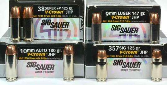 SIERRA BULLETS 9MM .355 125GR JHP SIG V-CROWN 100CT