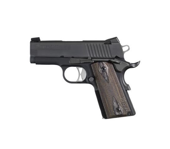 Sig Sauer 1911U45BSS 1911 Ultra Compact 45 ACP Single 3.30″ 7+1 Hogue Blackwood Grip Black Nitron Stainless Steel Slide