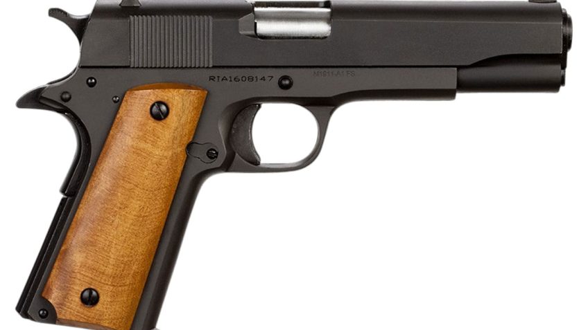 Rock Island 51815 GI Standard FS *CA Compliant 38 Super 5″ 9+1 Black Parkerized Wood Grip Fixed Sights