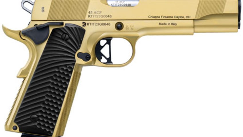 Charles Daly 1911 Empire Grade, .45acp, 5″ Barrel, 2- 8rd Magazines, Gold & Black, Pistol