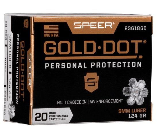 9mm Luger 124 Grain Gold Dot Hollow Point 20 Rounds