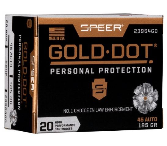 SPR GOLD DOT 45ACP 185GR HP 20/200 UPC: 604544647273