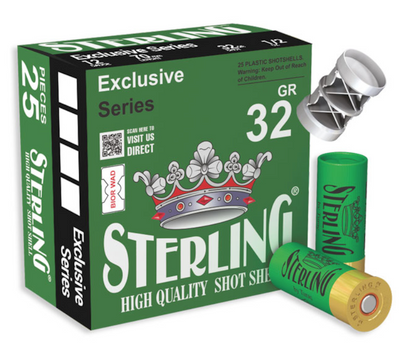 STERLING 12GA BIRDSHOT #6 2 3/4 INCH 1 1/8 OZ (32g) BOX25 UPC: 8698779950828