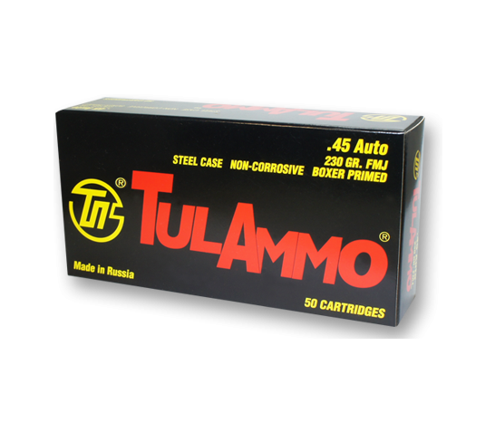 Tulammo .45 ACP, 230gr, FMJ – 500 Rounds [MPN: TA452300] (Case)