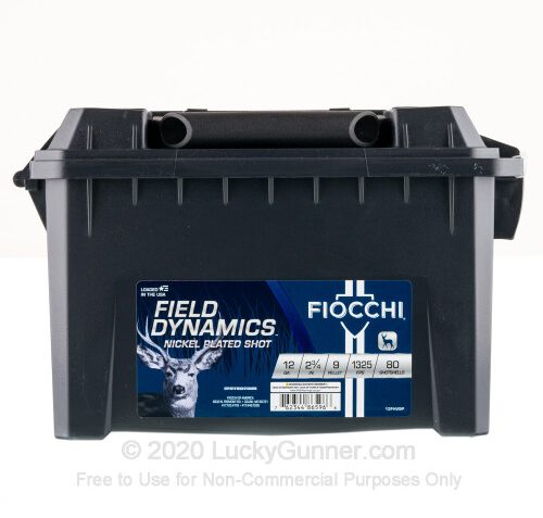 Fiocchi Hi Velocity Field Box 12 Gauge 1BK 9 Pellets 2.75in Shotgun Buckshot Ammo, 10 Rounds, 12FHV9P