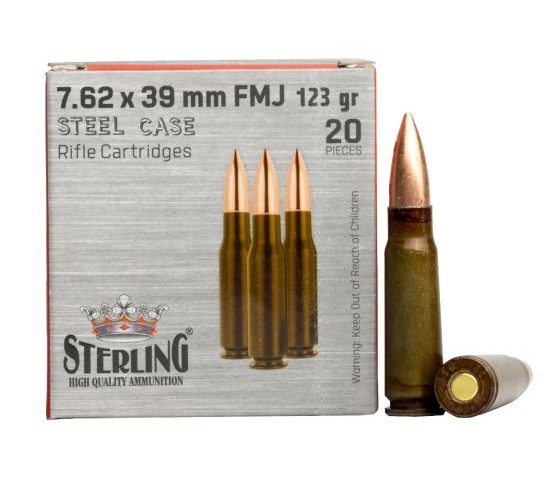 Sterling, 7.62x39mm, 123 Grain, Steel Casing, Case of 1000 Rounds UPC: 8698779967604