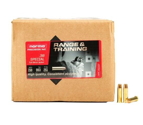 Norma Range & Training .38 Special 158Gr FMJ – 1000 rounds