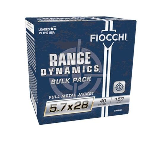 Fiocchi A57FMJ40 Range Dynamics 5.7X28mm 40 gr Full Metal Jacket (FMJ) 150RD BOX