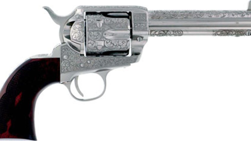 CIMARRON BUFFALO BILL CODY .357MAG. 5.5″ ENGRAVED NICKEL