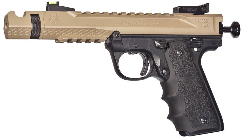 Volquartsen Black Mamba 4.5″ .22LR 10+1 Fiber Optic Front Sight Single Port Comp Cerakote FDE Pistol