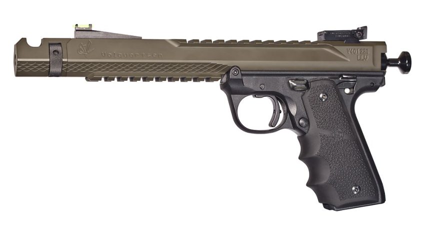 Volquartsen Black Mamba Pistol 22 Long Rifle, 6″, Hogue Grip, OD Green Finish, Fiber Optic Sight, 10 Rds