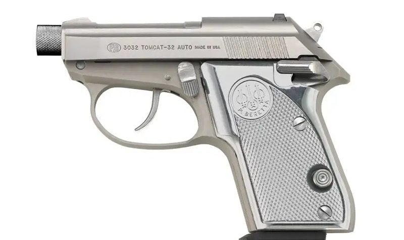 Beretta 3032 Tomcat Ghost Buster .32 ACP Pistol – 7 RD – Silver