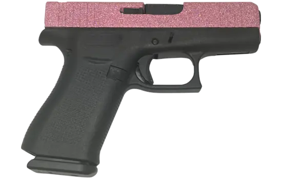 GLOCK G43 X MOS 9MM, 3.41in. Barrel, 10rd, Front Rail, US – Black Frame, Pink Slide [MPN: UX4350204FRMOSGGPG]