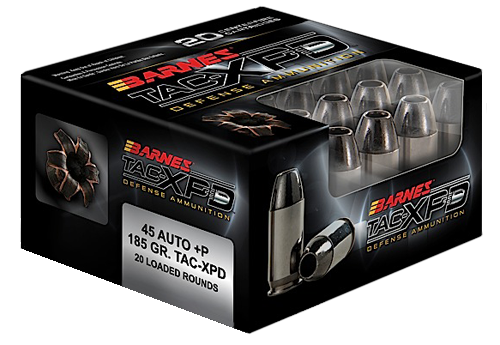 Barnes Bullets 21555 TAC-XPD  45 ACP +P 185 gr Barnes TAC-XP Lead Free 20 Bx/ 10 Cs