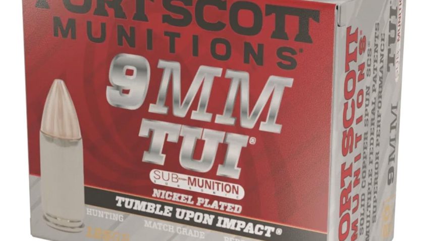 Fort Scott Munitions 9mm Subsonic Nickel 125 gr Tumble Upon Impact (TUI) 20rd Box