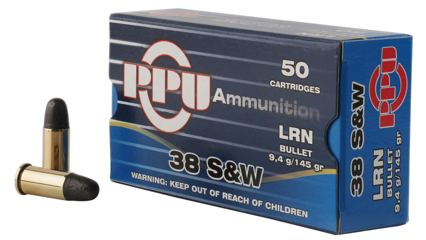 PPU Handgun .38 SPECIAL, 145gr, LRN – 50 Rounds [MPN: PPH38SW]