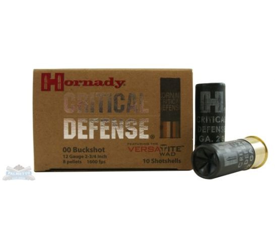 Hornady 86240 Critical Defense 12 Gauge 2.75″ Lead 8 Pellets 00 Buck 10 Bx/ 25 Cs