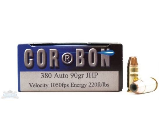 Cor-Bon  Self Defense  380 ACP 90 gr Jacketed Hollow Point (JHP) 20 Bx/ 25 Cs