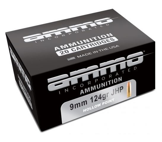 AMMO INC SIGNATURE SERIES AMO 9MM 124 GR JHP BRASS 20RD BX