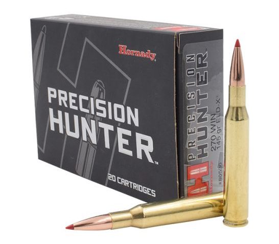 Hornady 80536 Precision Hunter 270 Win 145 gr Extremely Low Drag-eXpanding 20 Bx/ 10 Cs