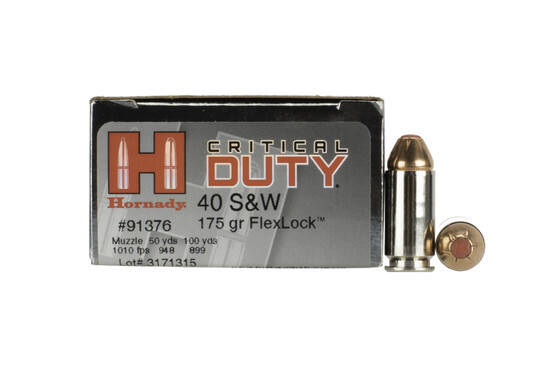 Hornady Critical Duty 40S&W 175 Grain FlexLock Duty, 20 Round Box