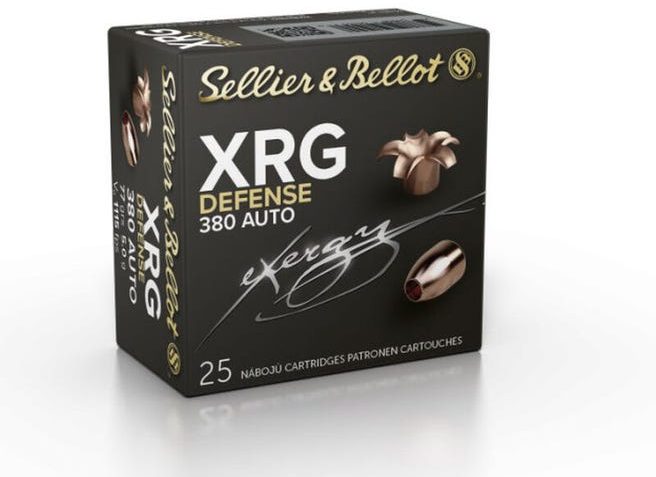 Sellier & Bellot XRG Defense .380 ACP 77gr Solid Copper Hollow Point Lead-Free 25rd Box