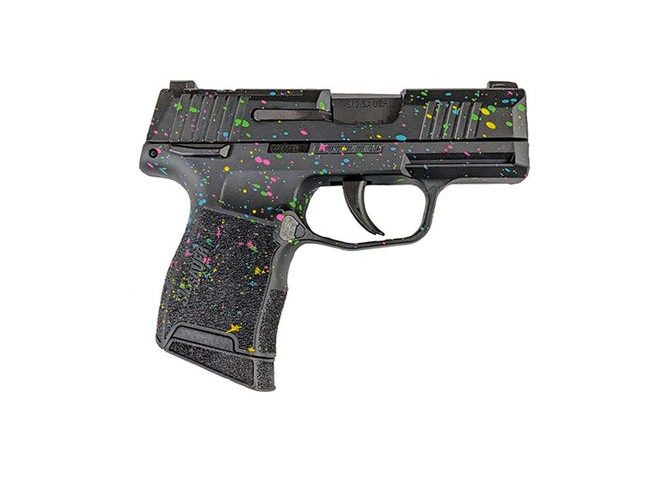 P365 9MM 3.1IN STRIKER Blk Base Frame & Slide Multi-Color Paint Splatte