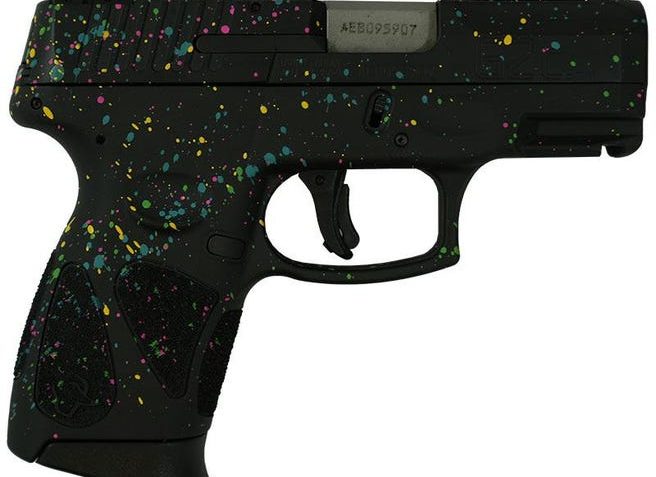 G2C 9mm BK/BK 3.2?? 2×12 Blk Base Frame & Slide Multi-Color Paint Splatter