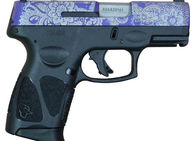 G3C 9MM BLACK/BLACK 3.26″ 3×12 OPTIC READY PURPLE PAISLEY