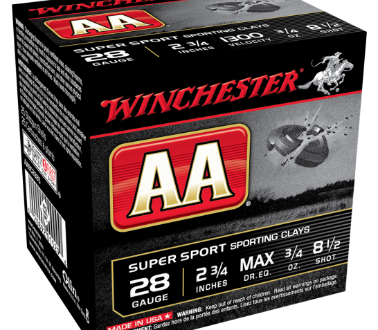 Winchester Ammo AA Target Loads 28 Gauge 2.75″ 3/4 oz 8.5 Shot 250rd CASE