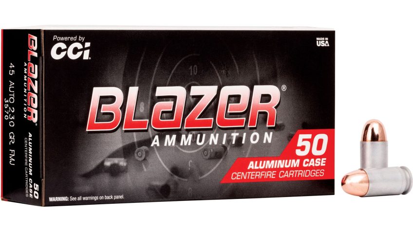 Blazer Ammunition Blazer 45 ACP 230 Grain Full Metal Jacket, 50 Round Box