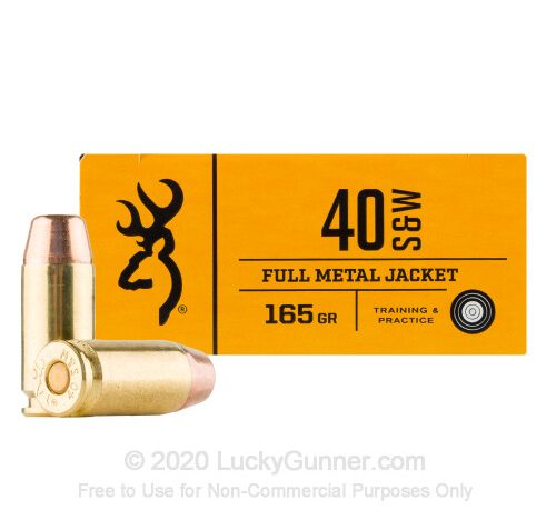 Browning 40 S&W Training & Practice B191800402 165 Grain FMJ Ammo – 50 round box