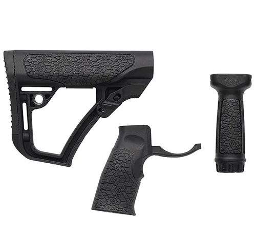 Daniel Defense 2810206145006 Collapsible Buttstock Pistol Grip/Vertical Foregrip AR-15 Black Polymer