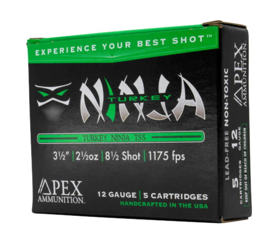 Apex Ammunition Turkey Ninja Series TSS Shotshells – 12 Gauge – #8.5 – 3.5