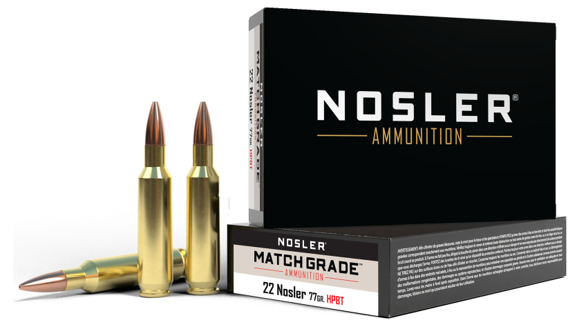 Nosler Match-Grade .22 Nosler 77 Grain Rifle Ammo