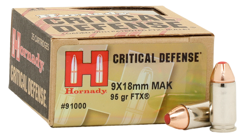 Hornady Critical Defense 9mmx18mm Makarov 95 Grain Handgun Ammo