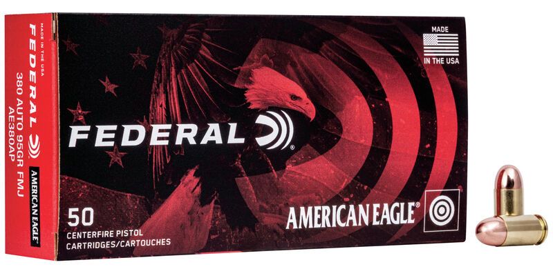 Federal American Eagle 380ACP 95 Grain Full Metal Jacket 50 Rd Bx – Dirty Bird Industries