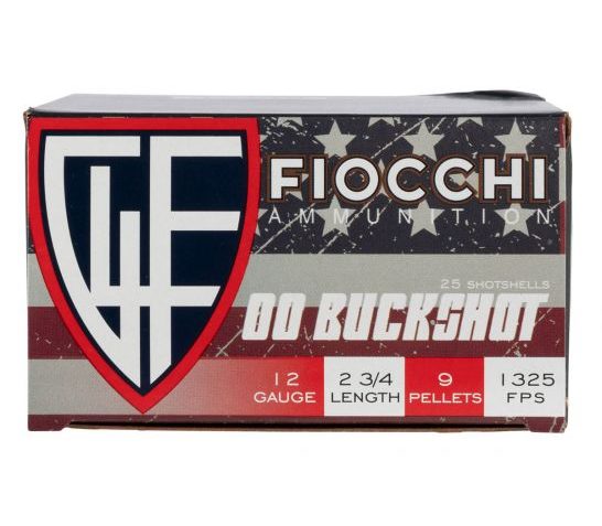 Fiocchi 12MW00BK Buckshot 12 Gauge 2.75″ 9 Pellets 00 Buck Shot 25 Bx/ 10 Cs