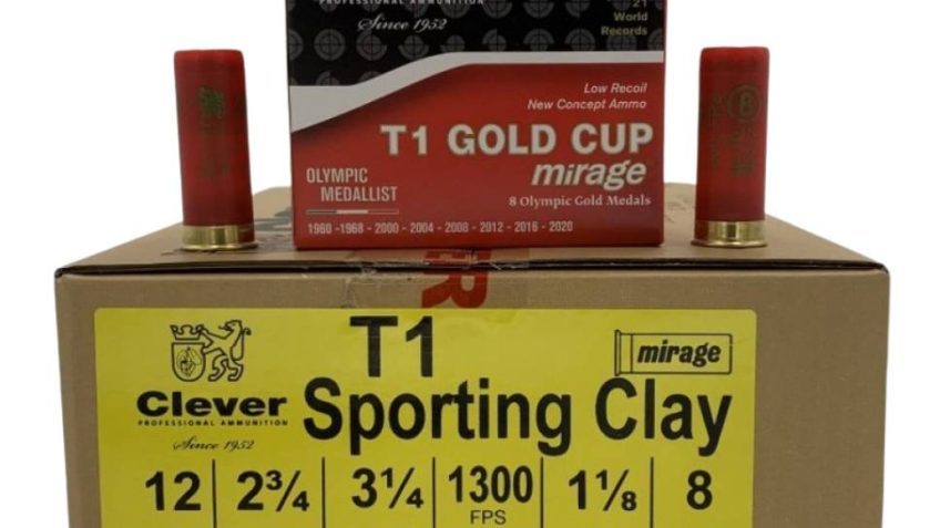 Clever Mirage T1 Golden Cup 12ga 3 1/4″ 1 1/8oz 1300 fps #8 CASE – 250rds