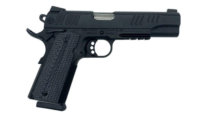 Alpha Foxtrot AF1911-E 9mm 5″ Novak Bull Ramped 1911 QPQ Black 10 Round Pistol