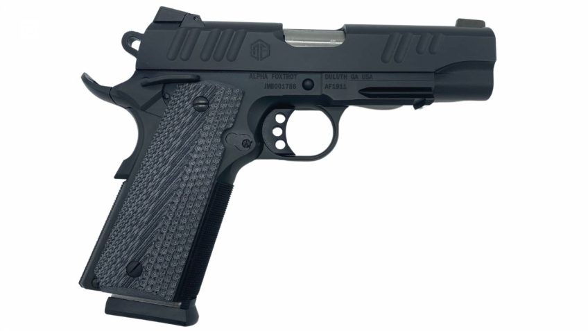 Alpha Foxtrot AF1911-E 9mm 4.25″ Novak Bull Ramped QPQ Black 10 Round Pistol