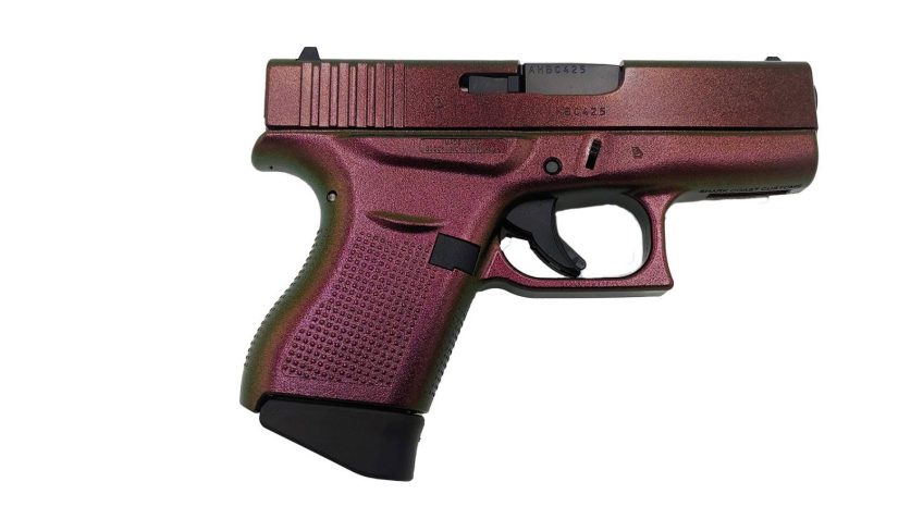 Glock 43 9mm 6+1 3.39″ GunCandy Chameleon Viper Cerakote Pistol