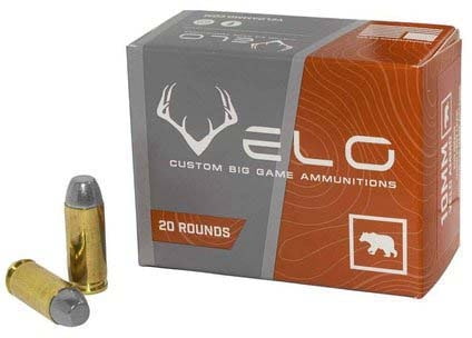 VELO 10mm Auto 200 Grain Flat Point Brass Cased Pistol Ammo, 20 Rounds, M10mmC200-B