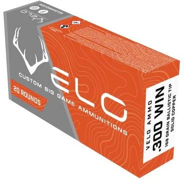 VELO .300 Winchester 168 Grain Copper Solid Brass Cased Rifle Ammo, 20 Rounds, M300CT-B