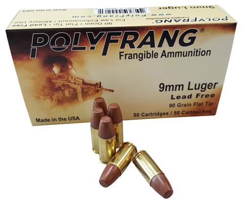 Polyfrang 9mm Luger 90 Grain Flat Tip BOX50 UPC: 865943000261